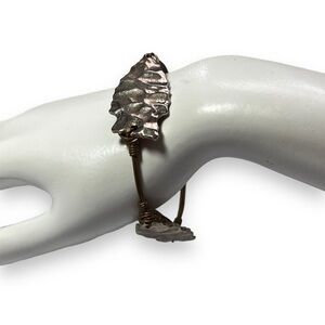 Handmade Arrowhead Bracelet, Wire Wrapped Metal